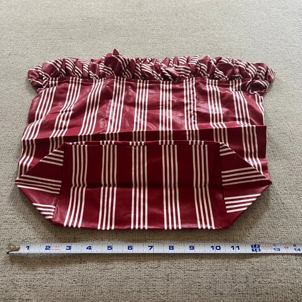 Longaberger 1998 Winter Wishes Berry Stripe Basket Liner Red White 2655717
